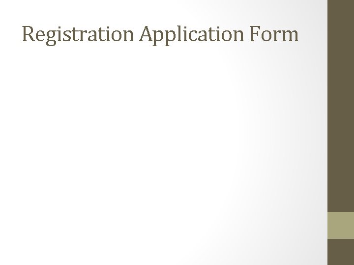 Registration Application Form 