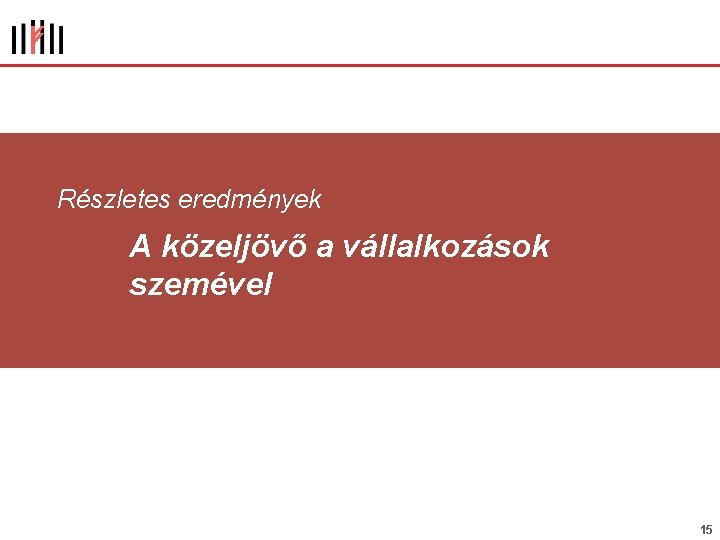 Részletes eredmények A közeljövő a vállalkozások szemével 15 