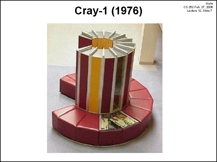 Cray-1 (1976) Krste CS 252 Feb. 27, 2006 Lecture 12, Slide 7 