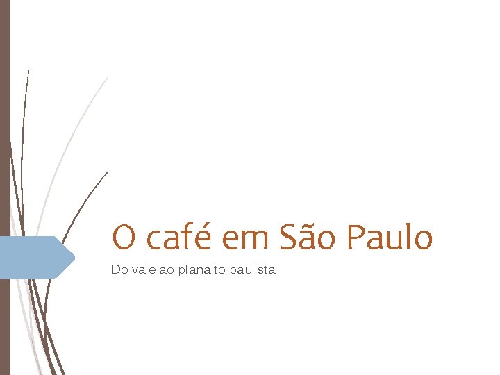 O café em São Paulo Do vale ao planalto paulista 