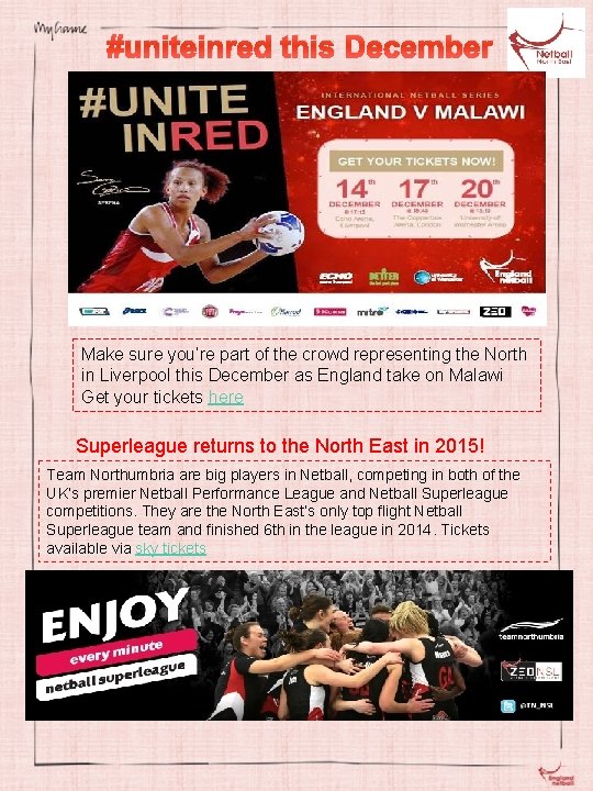 #uniteinred this December Make sure you’re part of the crowd representing the North in