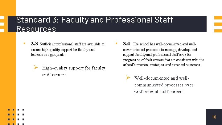Standard 3: Faculty and Professional Staff Resources ▪ 3. 3 Sufficient professional staff are