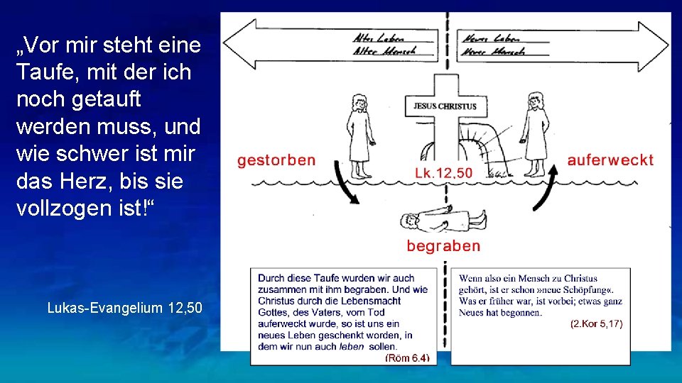„Vor mir steht eine Taufe, mit der ich noch getauft werden muss, und wie