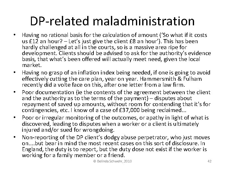 DP-related maladministration • Having no rational basis for the calculation of amount (‘So what