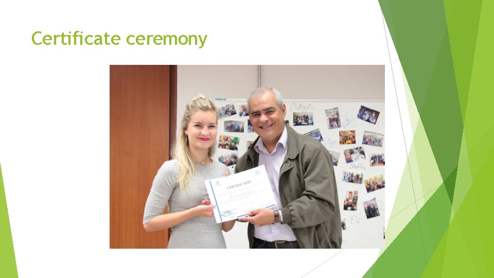 Certificate ceremony 