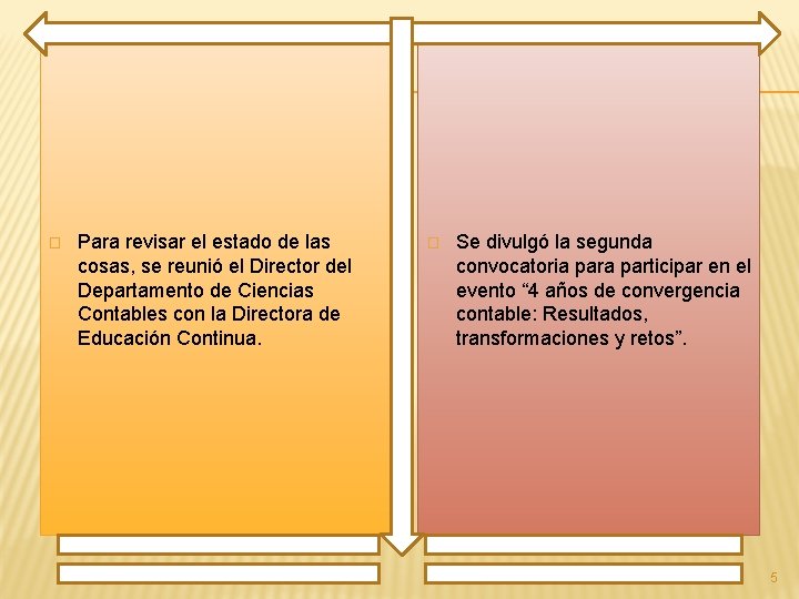 � Para revisar el estado de las cosas, se reunió el Director del Departamento