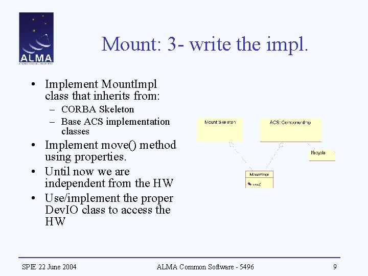 Mount: 3 - write the impl. • Implement Mount. Impl class that inherits from: