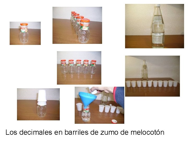 Los decimales en barriles de zumo de melocotón 