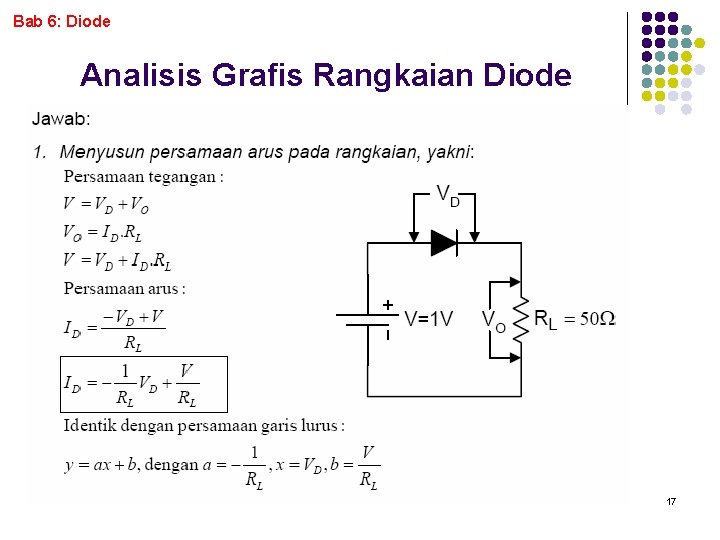 Bab 6: Diode Analisis Grafis Rangkaian Diode 17 