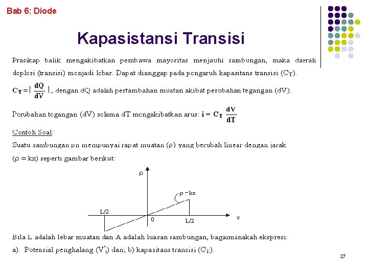 Bab 6: Diode Kapasistansi Transisi 27 