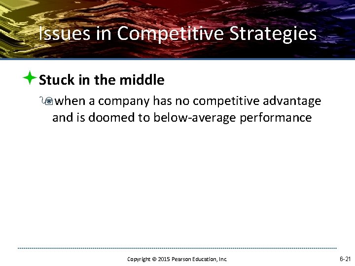 Issues in Competitive Strategies ªStuck in the middle 9 when a company has no
