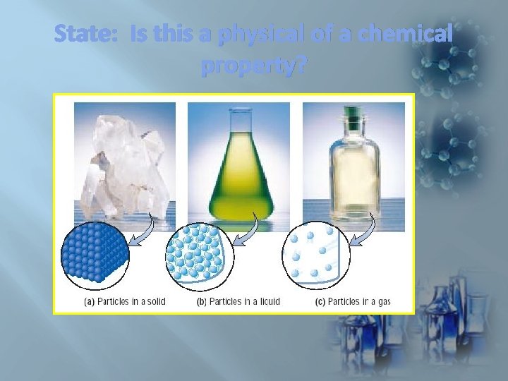 State: Is this a physical of a chemical property?  State: Is this a physical of a chemical property?