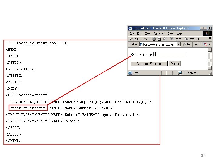 <!-- Factorial. Input. html --> <HTML> <HEAD> <TITLE> Factorial. Input </TITLE> </HEAD> <BODY> <FORM <!-- Factorial. Input. html --> <HTML> <HEAD> <TITLE> Factorial. Input </TITLE> </HEAD> <BODY> <FORM