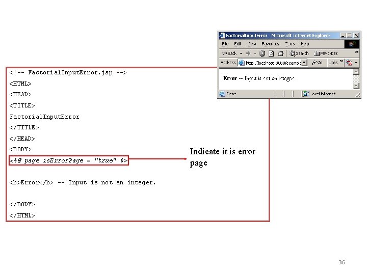 <!-- Factorial. Input. Error. jsp --> <HTML> <HEAD> <TITLE> Factorial. Input. Error </TITLE> </HEAD> <!-- Factorial. Input. Error. jsp --> <HTML> <HEAD> <TITLE> Factorial. Input. Error </TITLE> </HEAD>