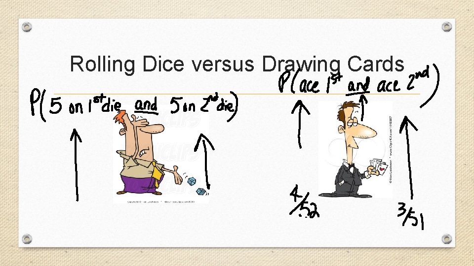 Rolling Dice versus Drawing Cards 