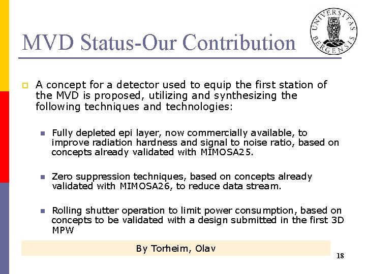 MVD Status-Our Contribution p A concept for a detector used to equip the first