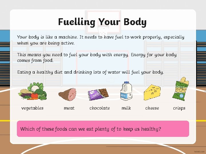 Fuelling Your Body Your body is like a machine. It needs to have fuel