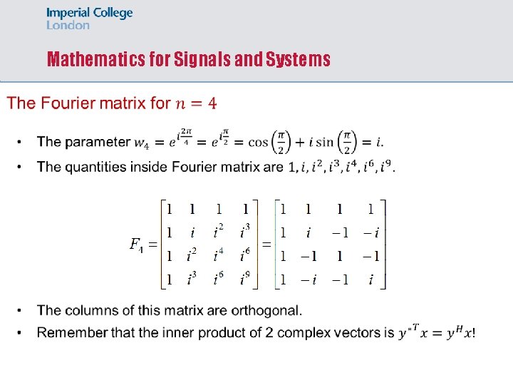 Mathematics for Signals and Systems 