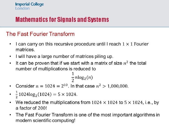 Mathematics for Signals and Systems 