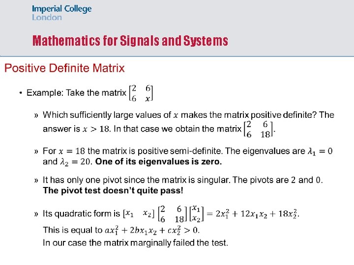Mathematics for Signals and Systems 