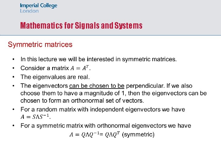 Mathematics for Signals and Systems 