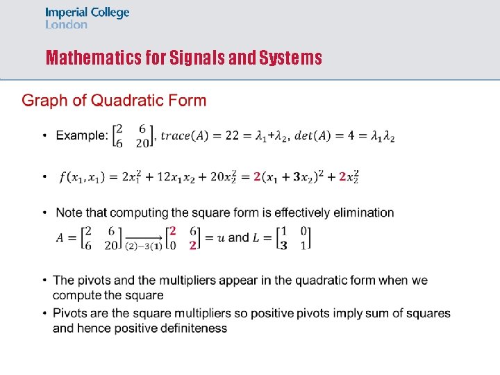 Mathematics for Signals and Systems 