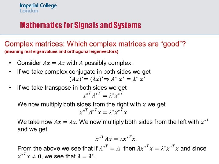 Mathematics for Signals and Systems 