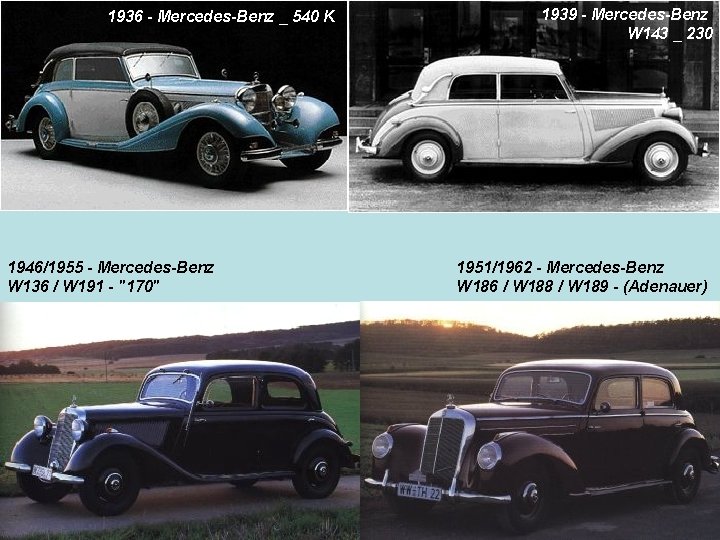 1936 - Mercedes-Benz _ 540 K 1946/1955 - Mercedes-Benz W 136 / W 191