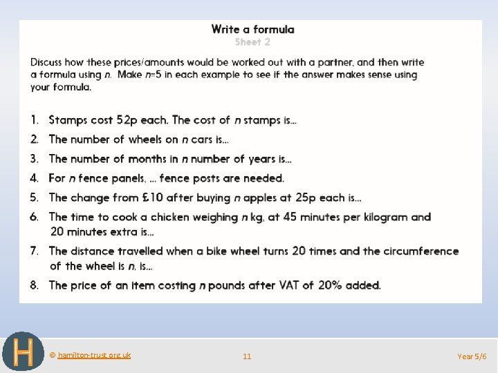 © hamilton-trust. org. uk 11 Year 5/6 