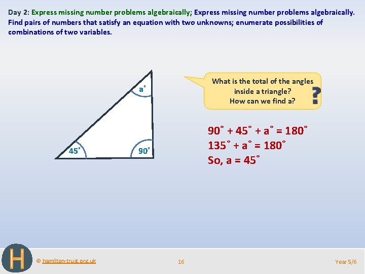 Day 2: Express missing number problems algebraically; Express missing number problems algebraically. Find pairs