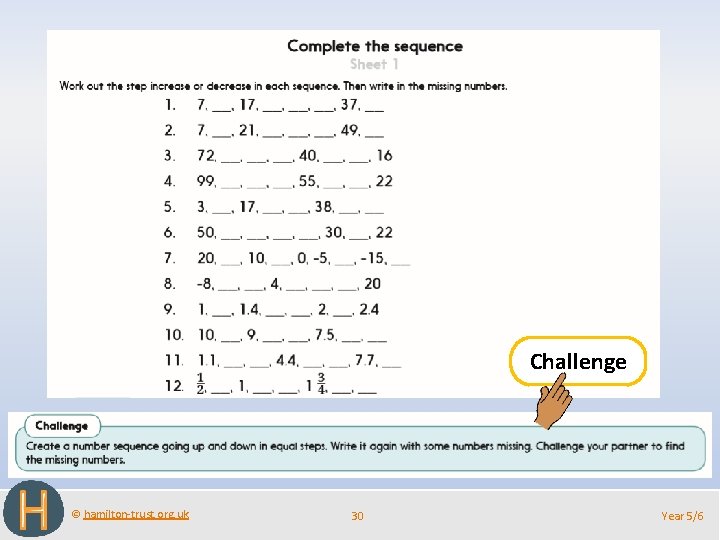 Challenge © hamilton-trust. org. uk 30 Year 5/6 