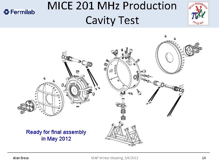 MICE 201 MHz Production Cavity Test Ready for final assembly in May 2012 Alan