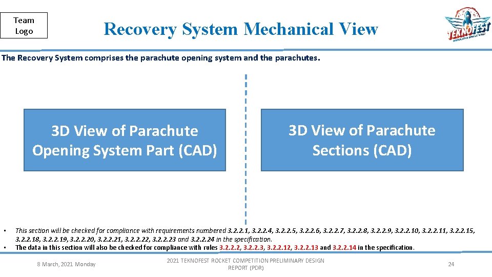 Public Team Logo Recovery System Mechanical View The Recovery System comprises the parachute opening