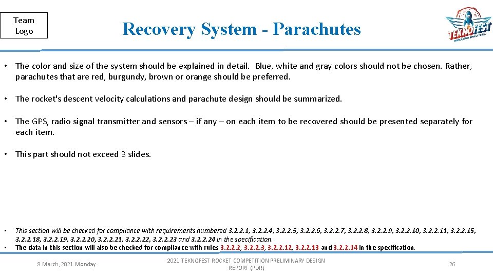 Public Team Logo Recovery System - Parachutes • The color and size of the