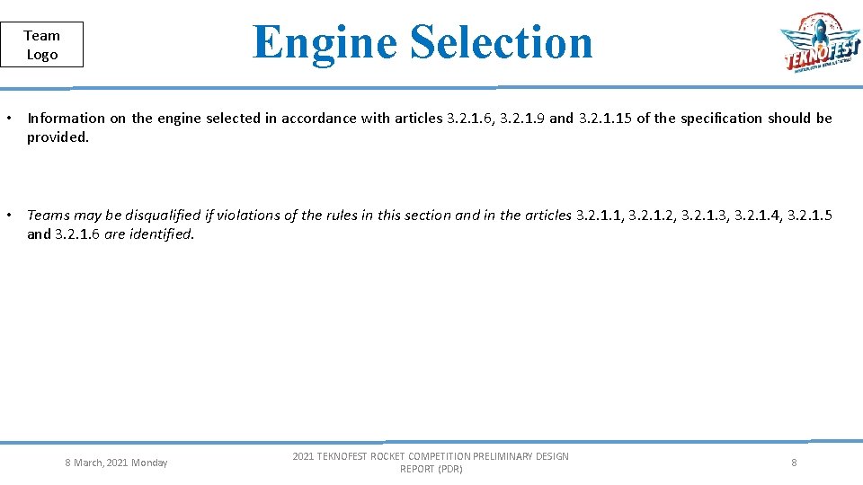 Public Engine Selection Team Logo • Information on the engine selected in accordance with