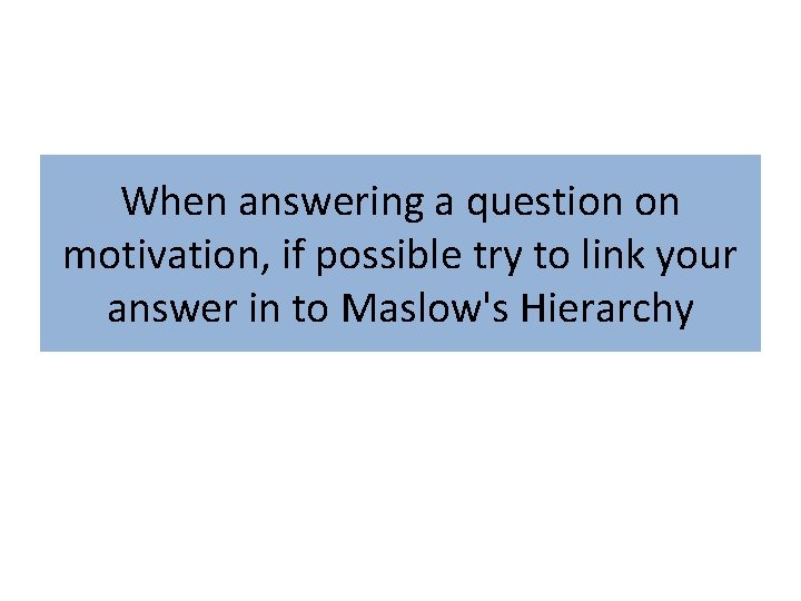 When answering a question on motivation, if possible try to link your answer in
