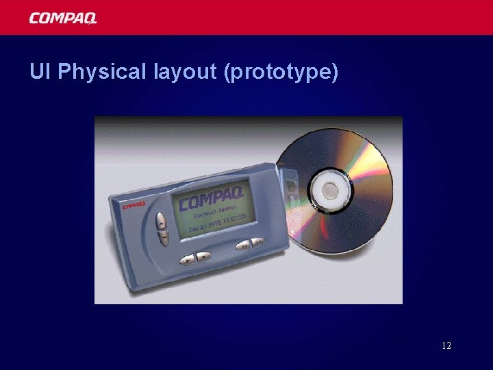 UI Physical layout (prototype) 12 