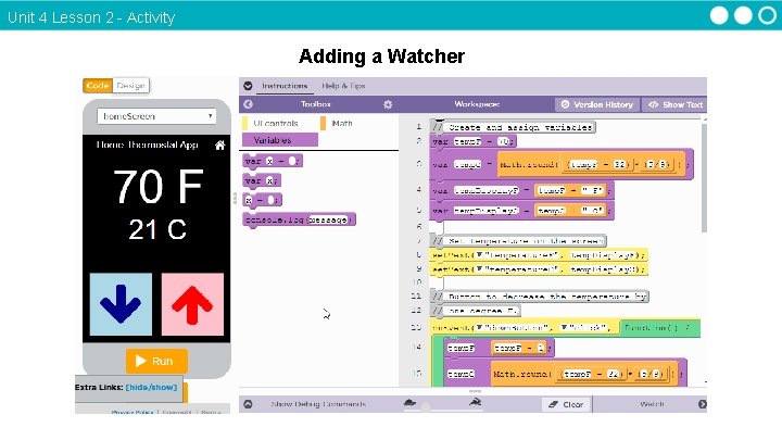 Unit 4 Lesson 2 - Activity Adding a Watcher 
