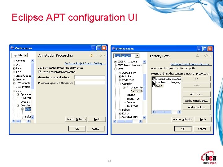 Eclipse APT configuration UI 24 