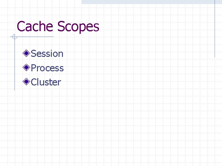 Cache Scopes Session Process Cluster 