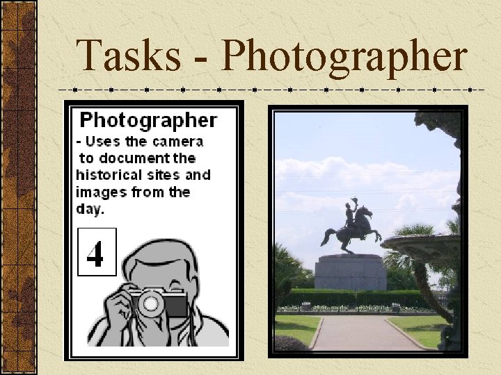 Tasks - Photographer 