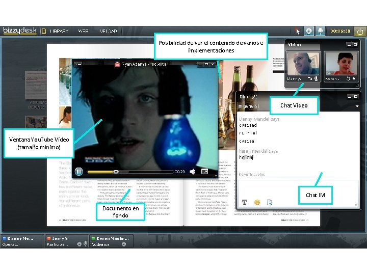 Posibilidad de ver el contenido de varios e implementaciones Chat Video Ventana You. Tube