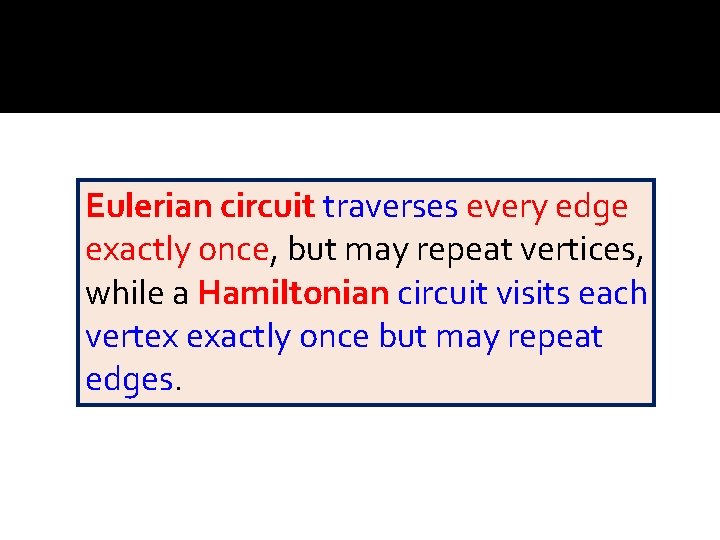 Eulerian circuit traverses every edge exactly once, but may repeat vertices, while a Hamiltonian