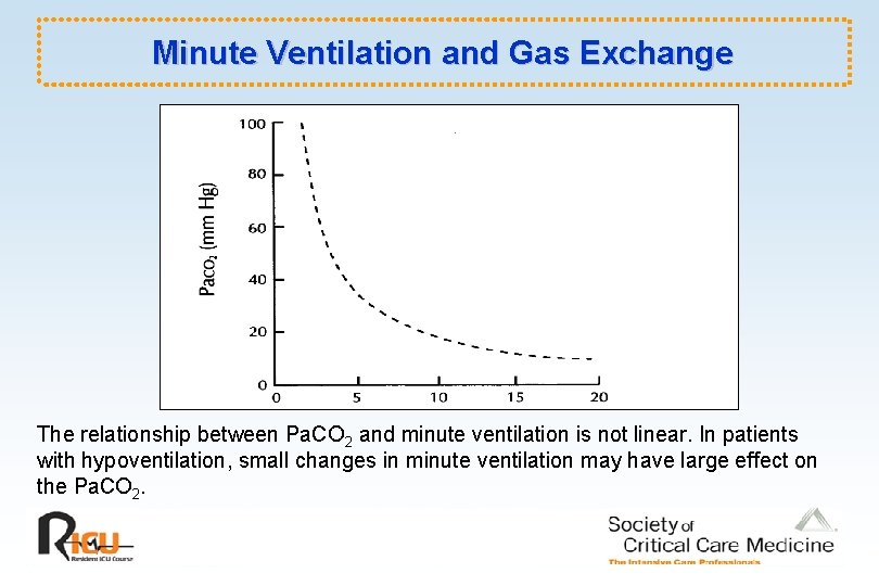 Minute Ventilation and Gas Exchange The relationship between Pa. CO 2 and minute ventilation