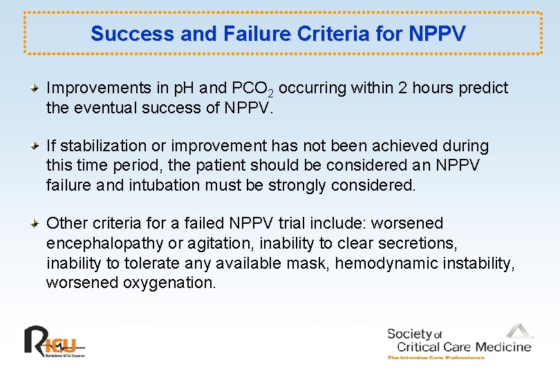 Success and Failure Criteria for NPPV Improvements in p. H and PCO 2 occurring