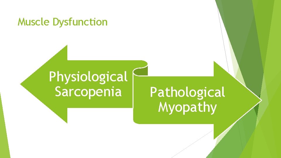 Muscle Dysfunction Physiological Sarcopenia Pathological Myopathy 
