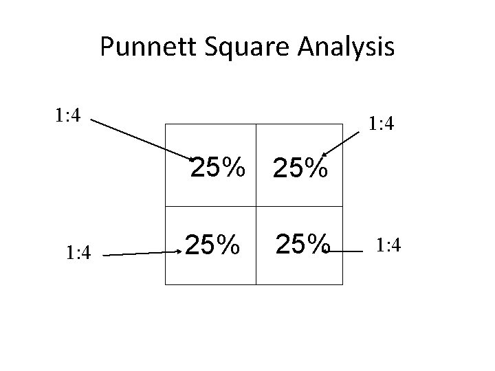 Punnett Square Analysis R r R 25% r 25% 1: 4 
