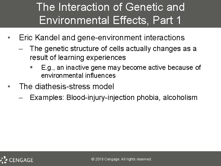 The Interaction of Genetic and Environmental Effects, Part 1 • Eric Kandel and gene-environment