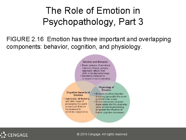 The Role of Emotion in Psychopathology, Part 3 FIGURE 2. 16 Emotion has three
