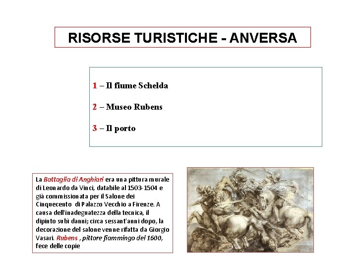 RISORSE TURISTICHE - ANVERSA 1 – Il fiume Schelda 2 – Museo Rubens 3